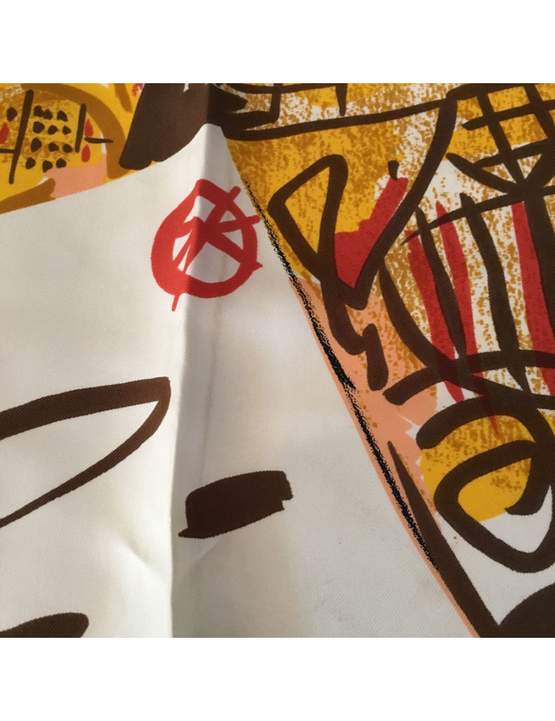 Carré de soie CÉLINE  "Paris" jaune