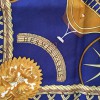 Square of silk HERMES "Cars baskets" blue and gold