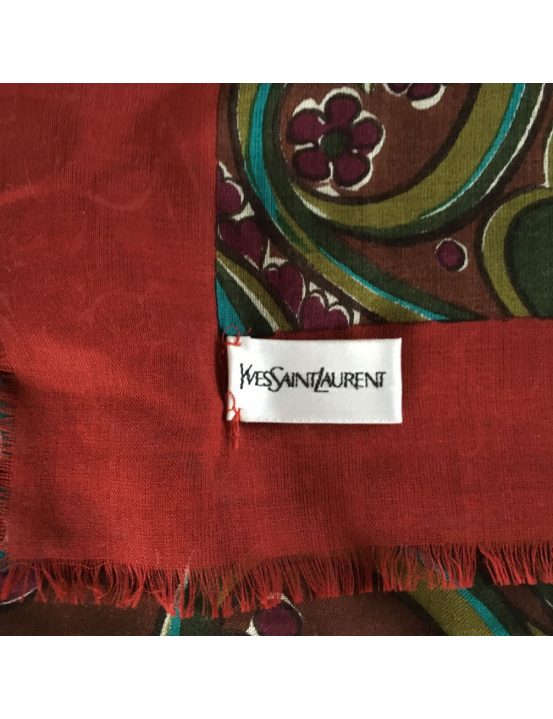 YVES SAINT LAURENT wool and silk shawl