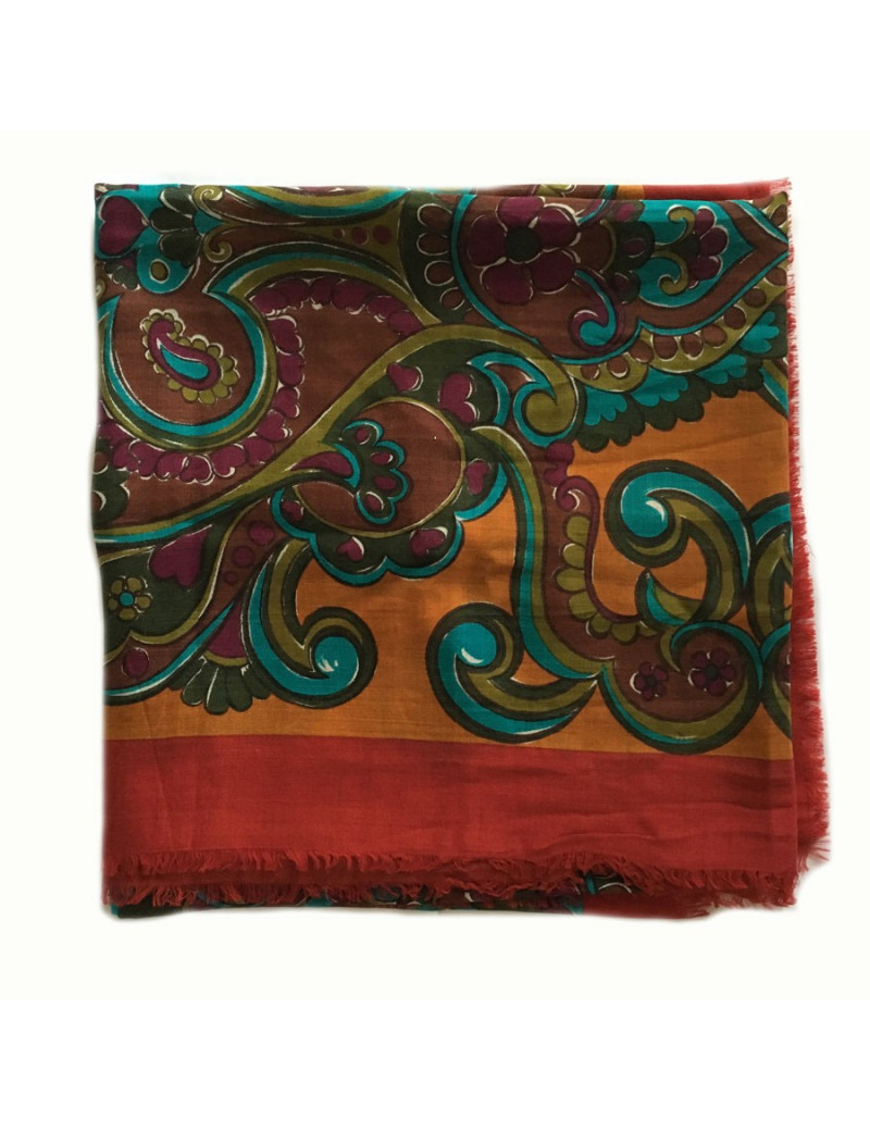 YVES SAINT LAURENT wool and silk shawl