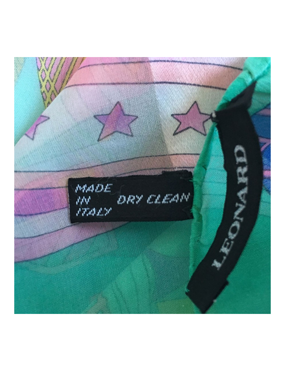  Foulard LEONARD en soie verte