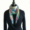 LEONARD green silk scarf