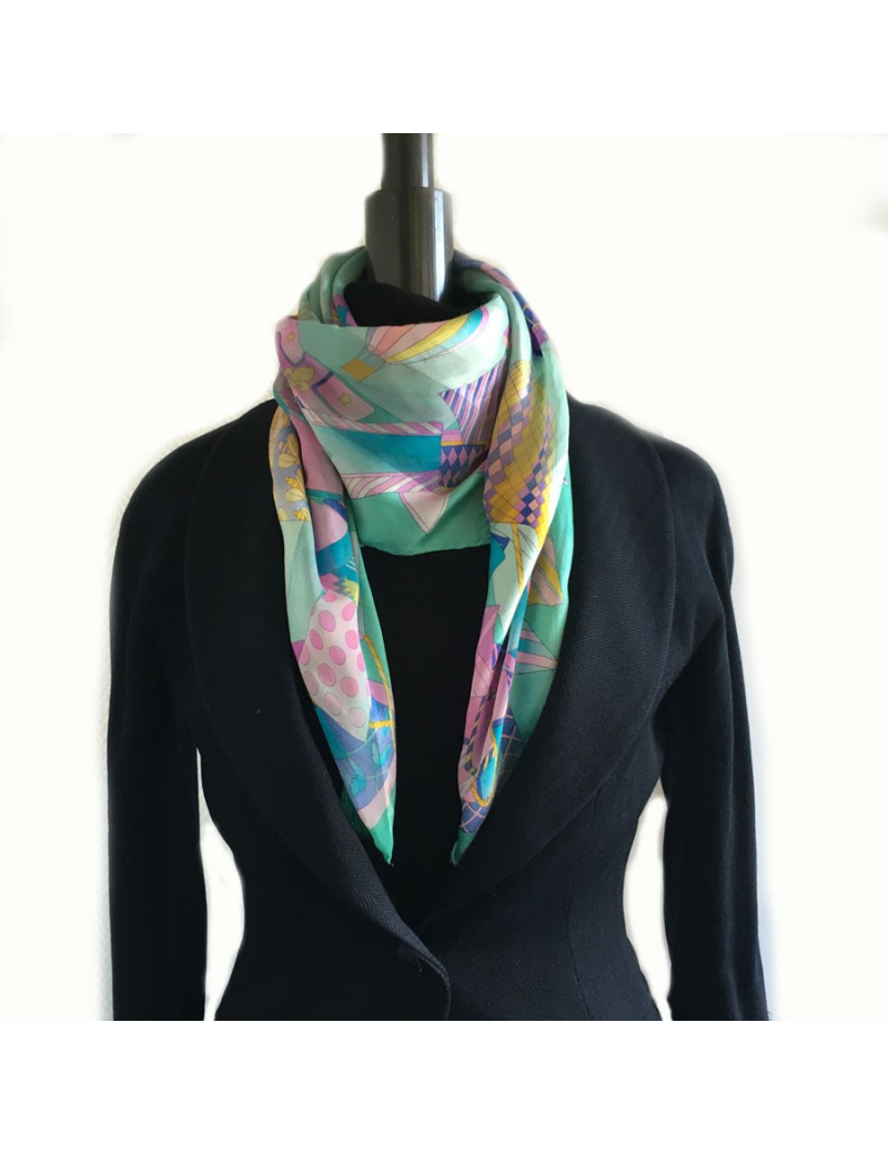  Foulard LEONARD en soie verte
