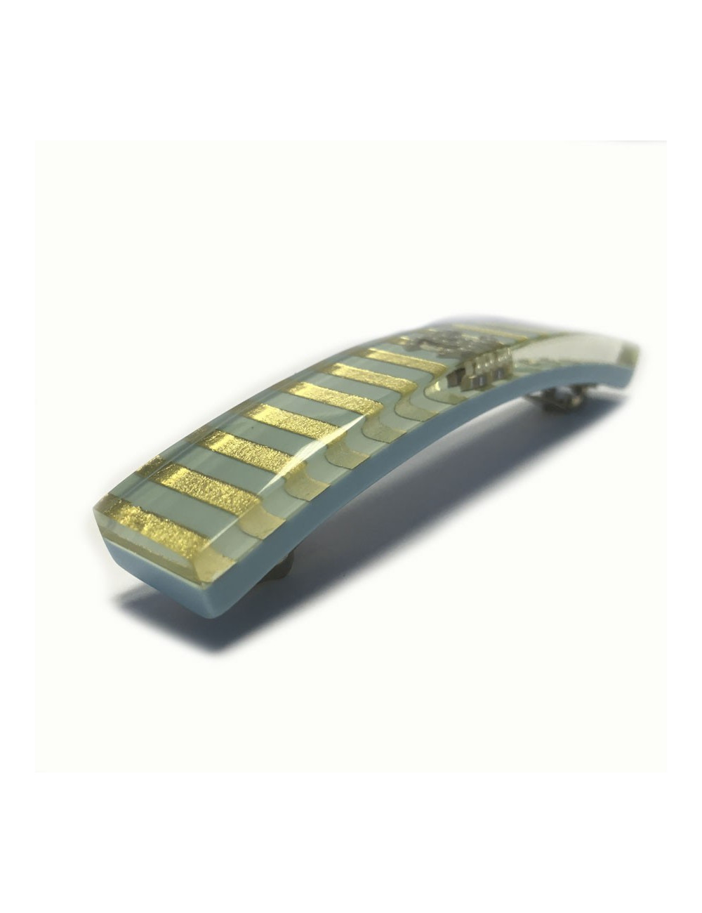 Barrette CHANEL bleu et or