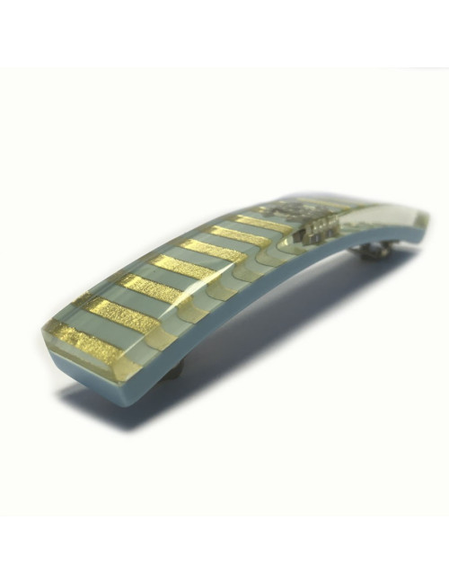 Barrette CHANEL bleu et or