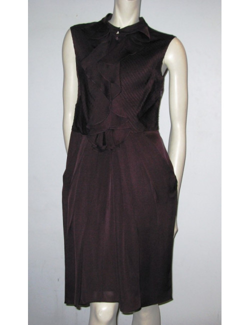 Robe en soie aubergine CELINE