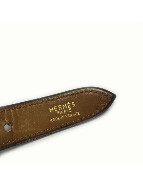 Belt HERMES leather Burgundy box Vintage