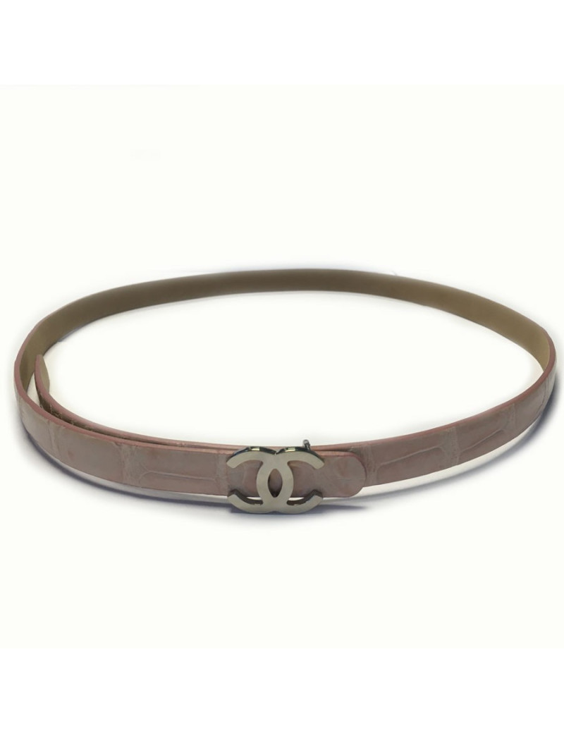 Ceinture CHANEL en cuir rose