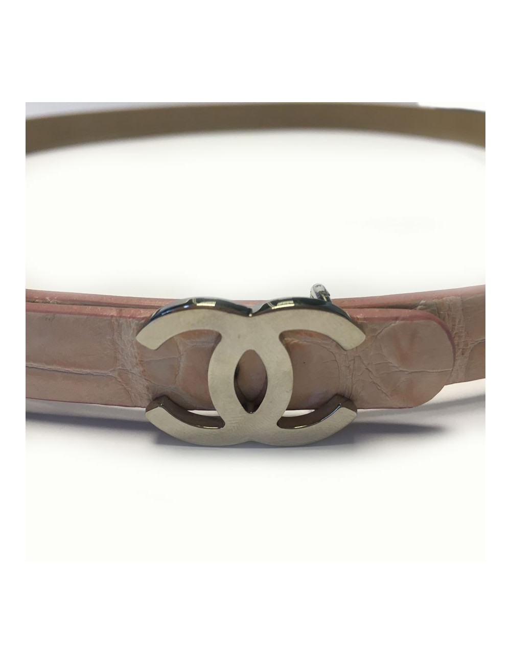 Ceinture CHANEL en cuir rose