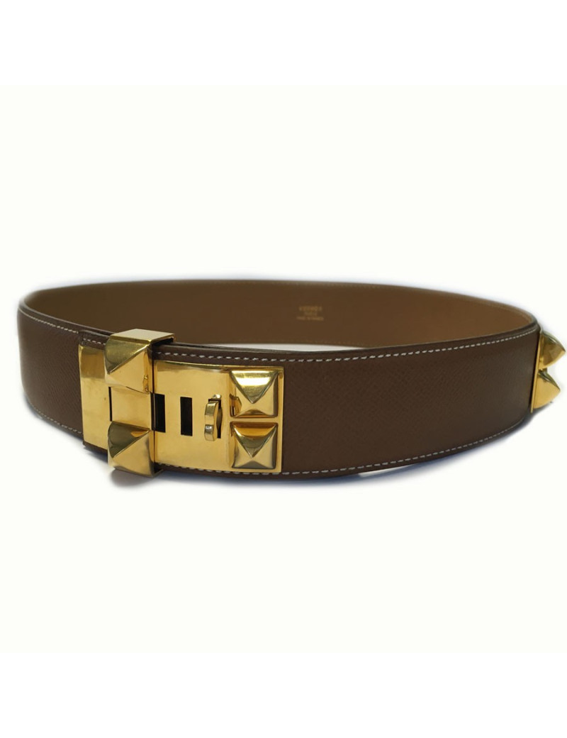 Belt HERMES Medor T 68 gold