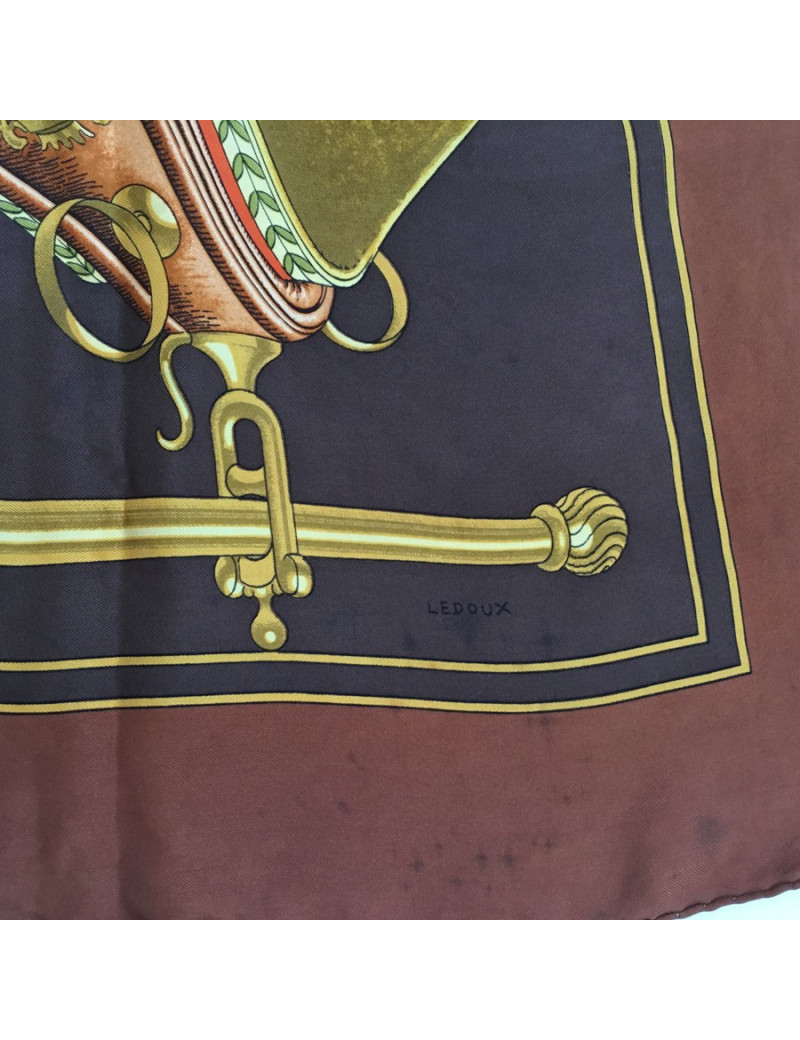 Square HERMES "Carrick to pump" Brown silk