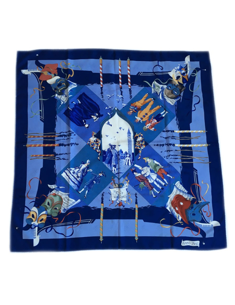 Hermès "Venetian holiday" in night blue silk