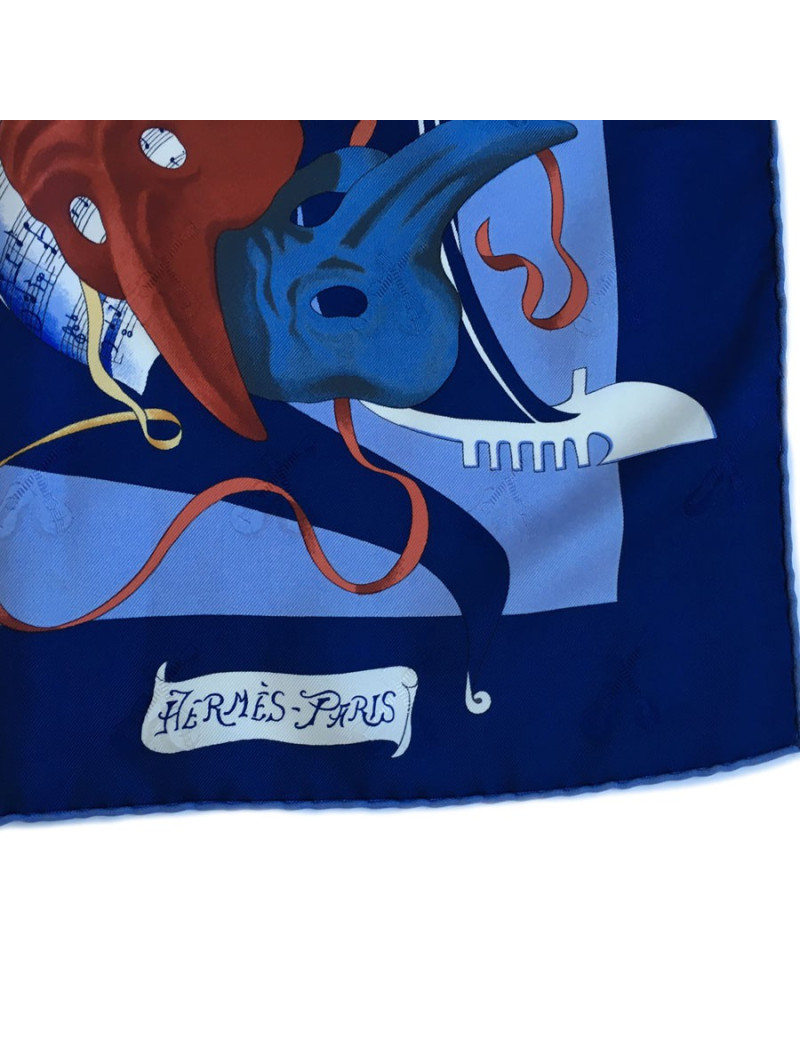 Hermès "Venetian holiday" in night blue silk