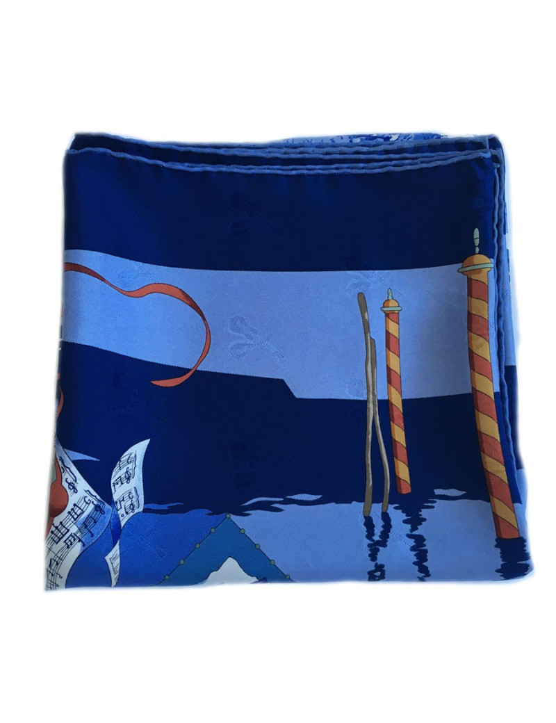 Hermès "Venetian holiday" in night blue silk