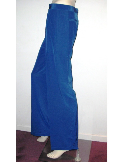 Pantalon carotte en soie bleue CELINE