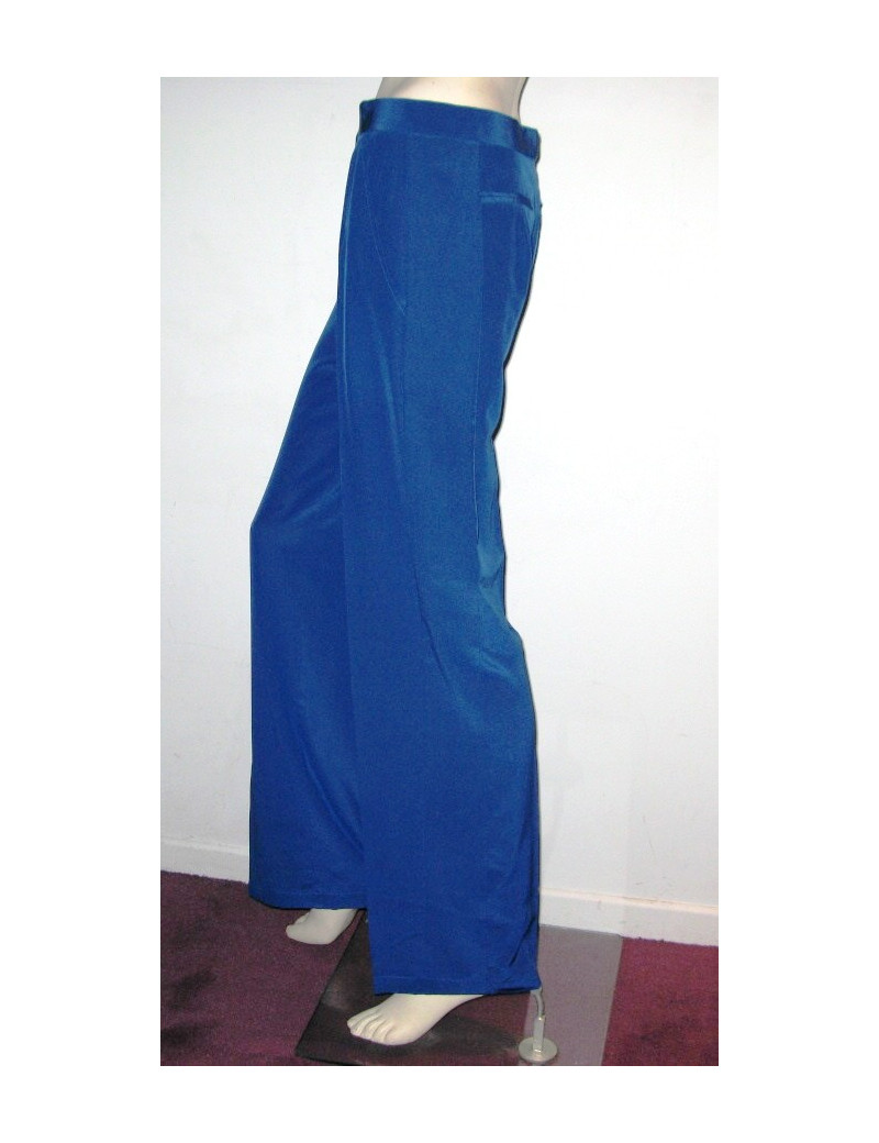 Pantalon carotte en soie bleue CELINE