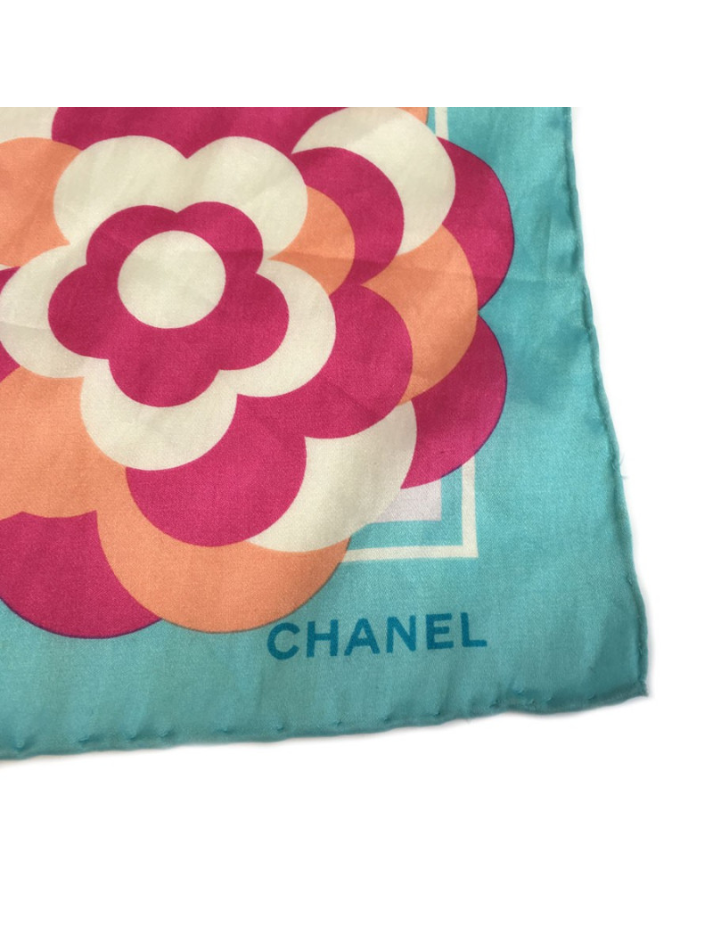Sky blue silk scarf CHANEL