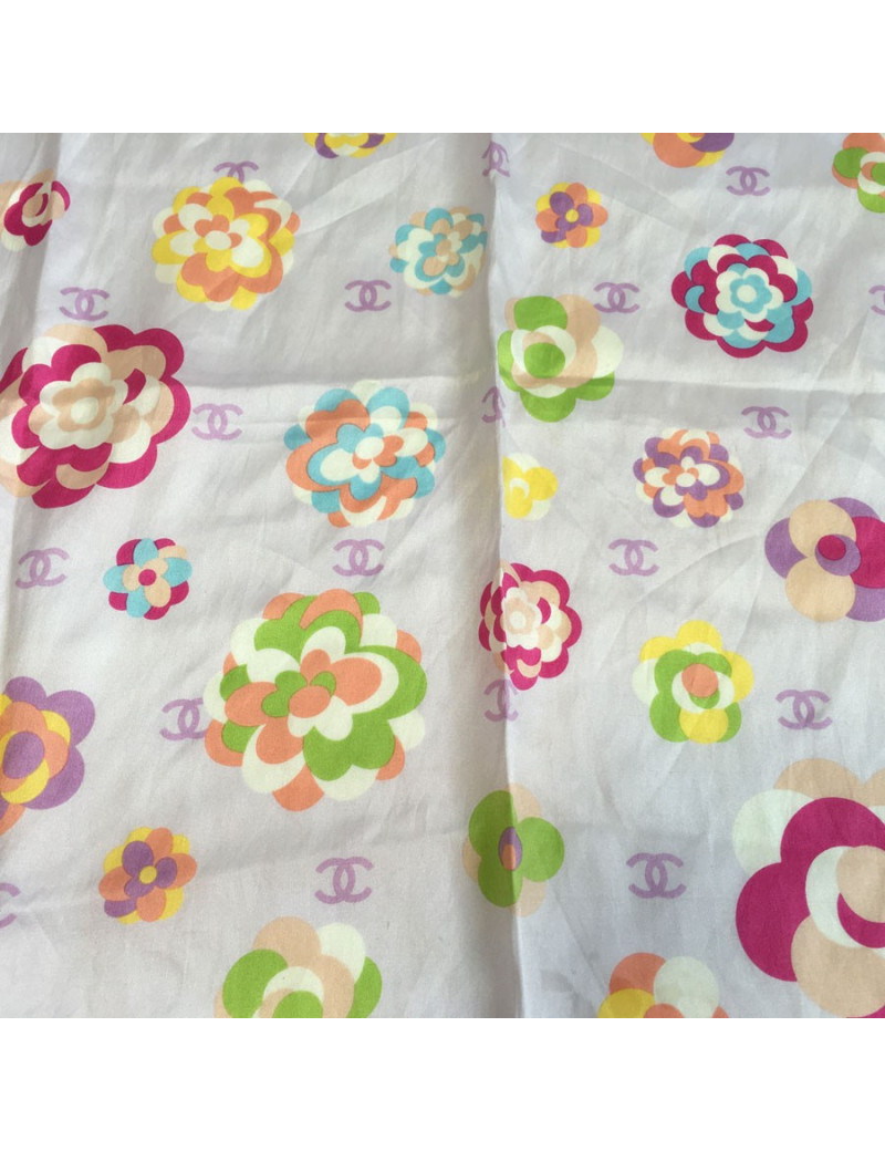 Sky blue silk scarf CHANEL