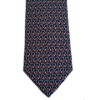 Cravate HERMES en twill de soie noire à motif autruche