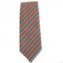 Tie HERMES in cotton and silk light orange stripes