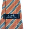 Tie HERMES in cotton and silk light orange stripes