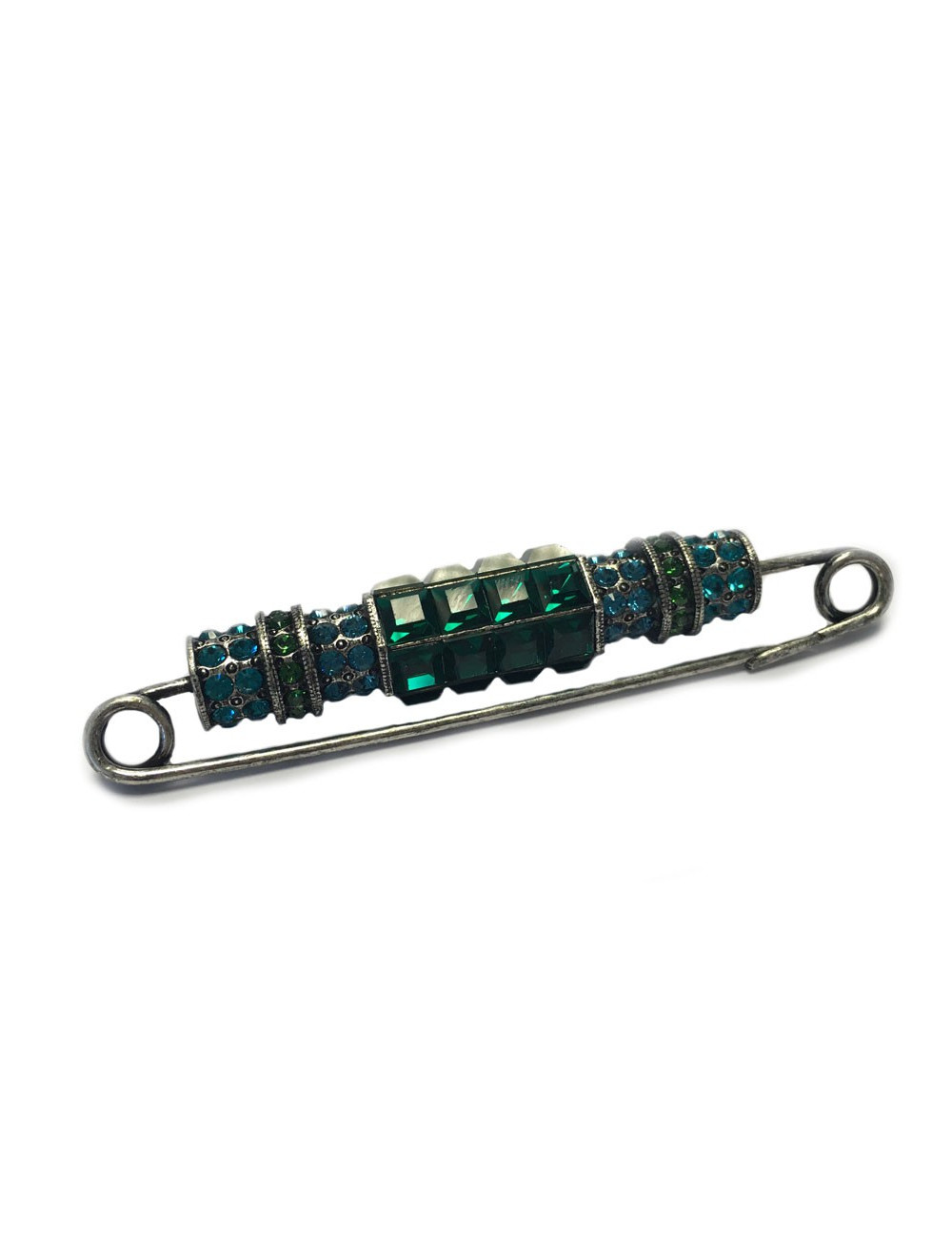 Broche épingle LANVIN en strass multicolores