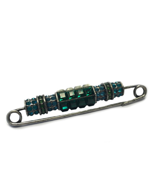 Broche épingle LANVIN en strass multicolores