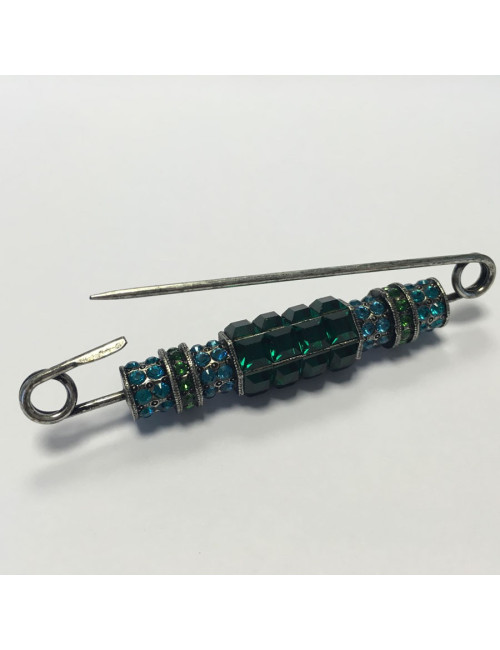 Broche épingle LANVIN en strass multicolores