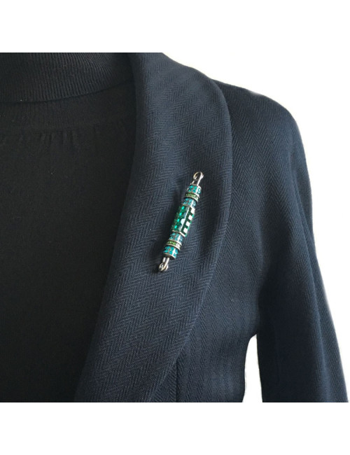 Brooch pin LANVIN in multicolored rhinestones