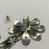  LANVIN flower pendant stud earrings in silver plated metal