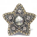 Ring LANVIN T51, 5 star in silver and white and gold rhinestones