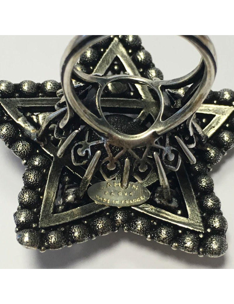 Star in silver and white and gold rhinestone ring LANVIN T55