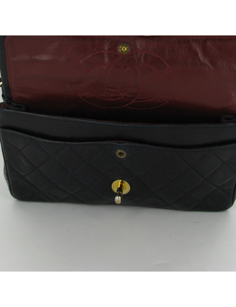 Sac vintage cuir noir CHANEL