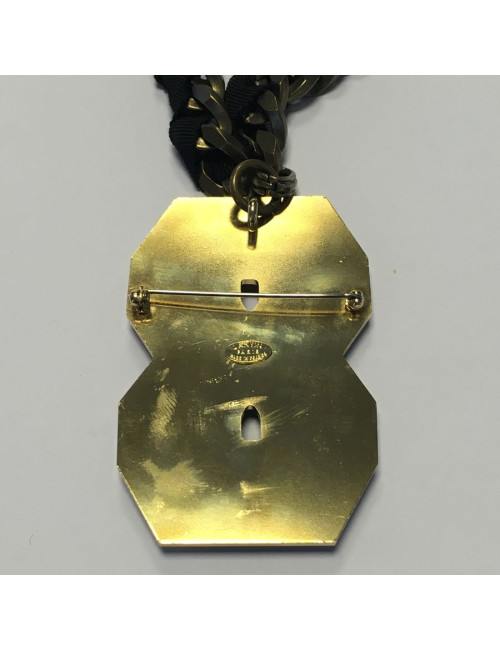 Sautoir LANVIN pendentif broche 8 en strass 