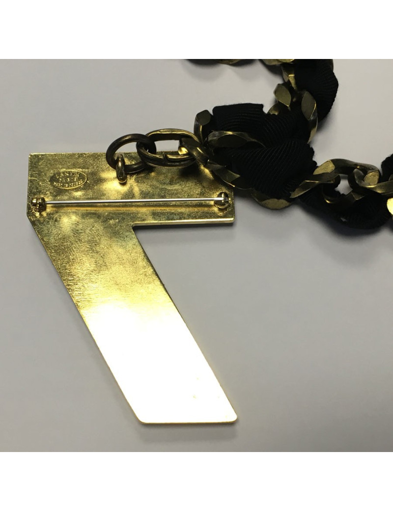 LANVIN pendant brooch '7' in rhinestone necklace