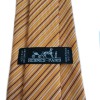 Tie HERMES silk scarf orange striped