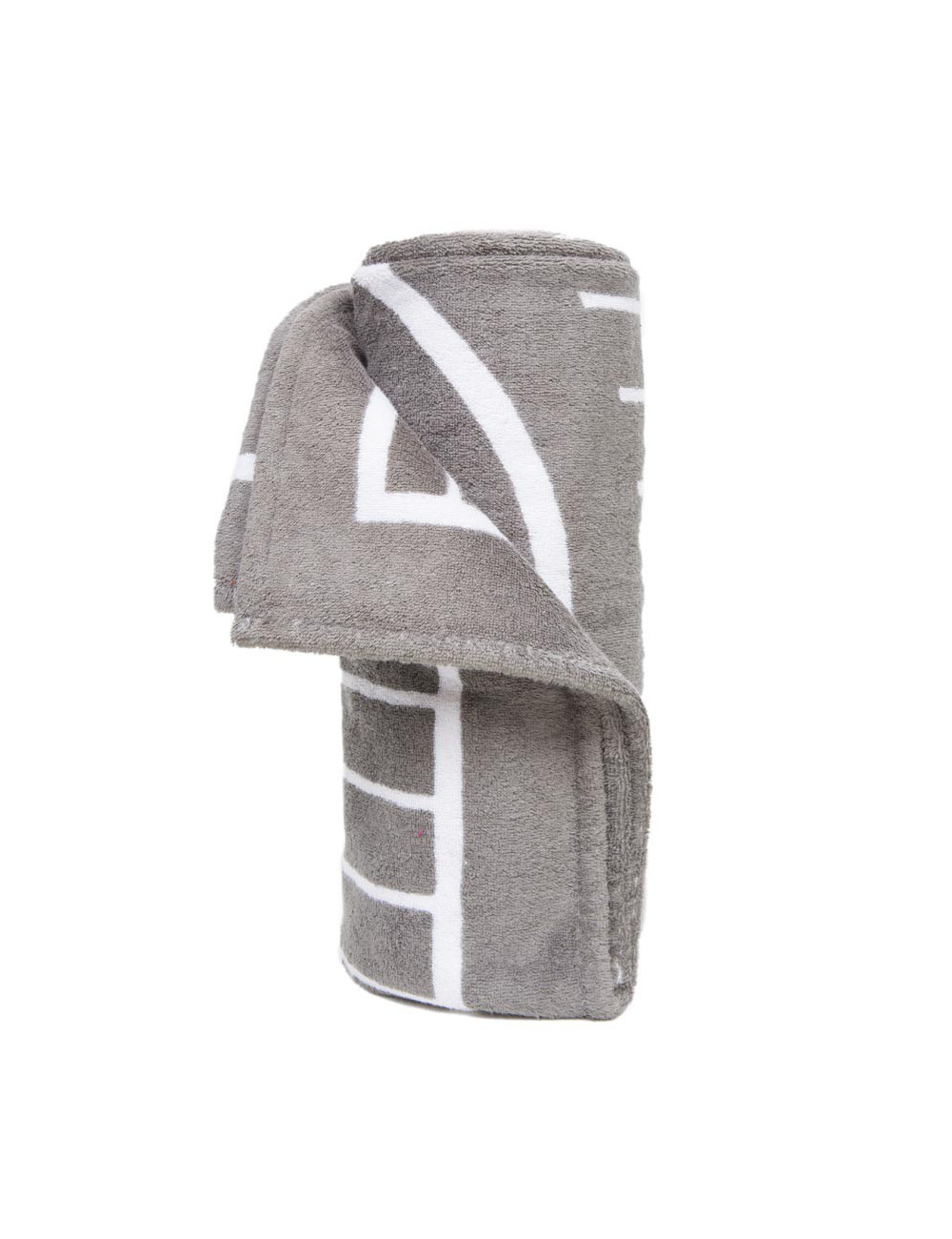 Gray and white CHANEL beach towel