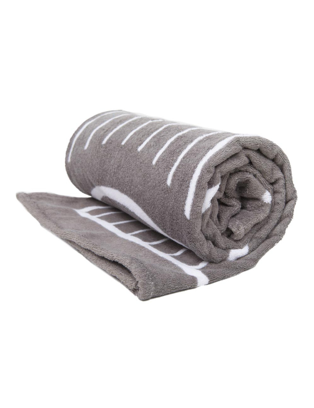 Serviette de plage CHANEL grise et blanche