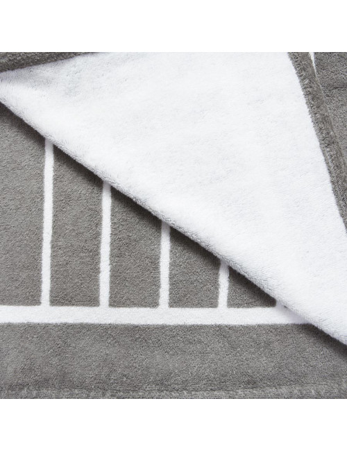 Gray and white CHANEL beach towel