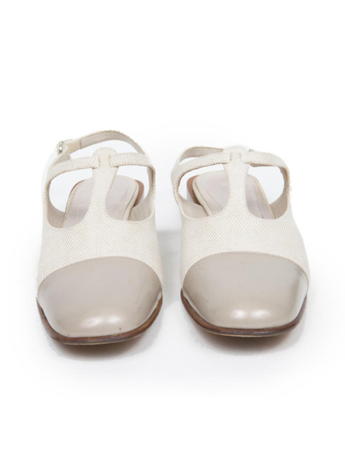 Ballet flats CHANEL T 38.5 canvas and leather