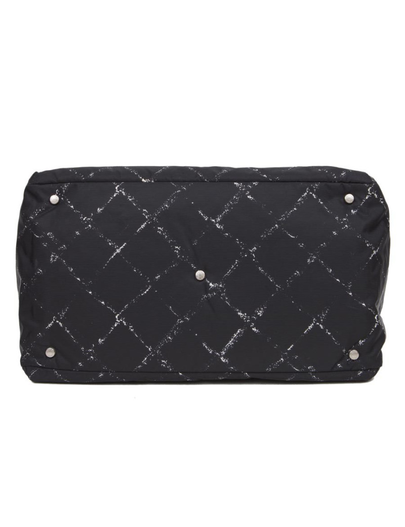 CHANEL black monogram canvas weekend bag