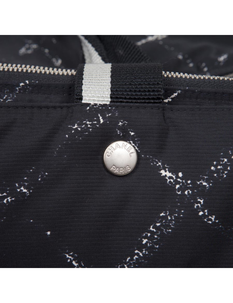 CHANEL black monogram canvas weekend bag