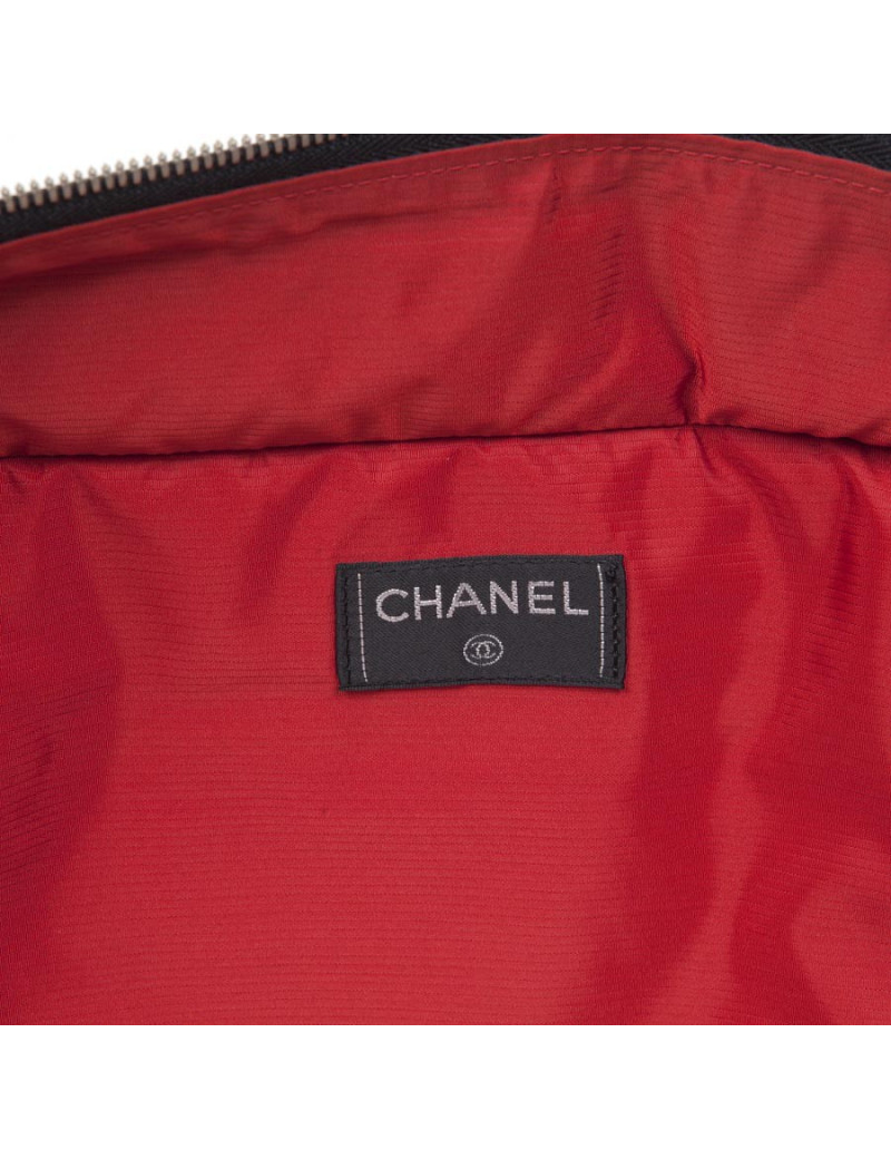 CHANEL black monogram canvas weekend bag