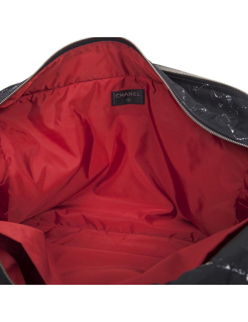 CHANEL black monogram canvas weekend bag