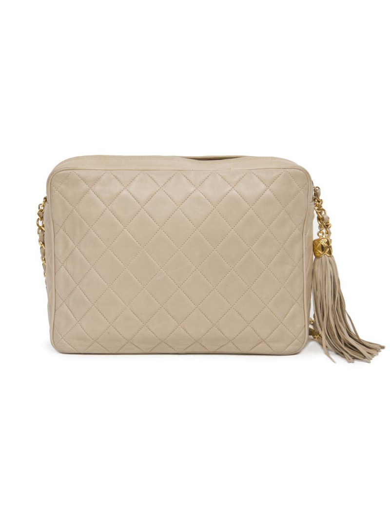 Sac CHANEL cuir d'agneau beige