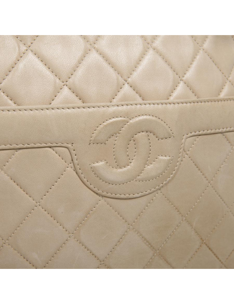 Sac CHANEL cuir d'agneau beige