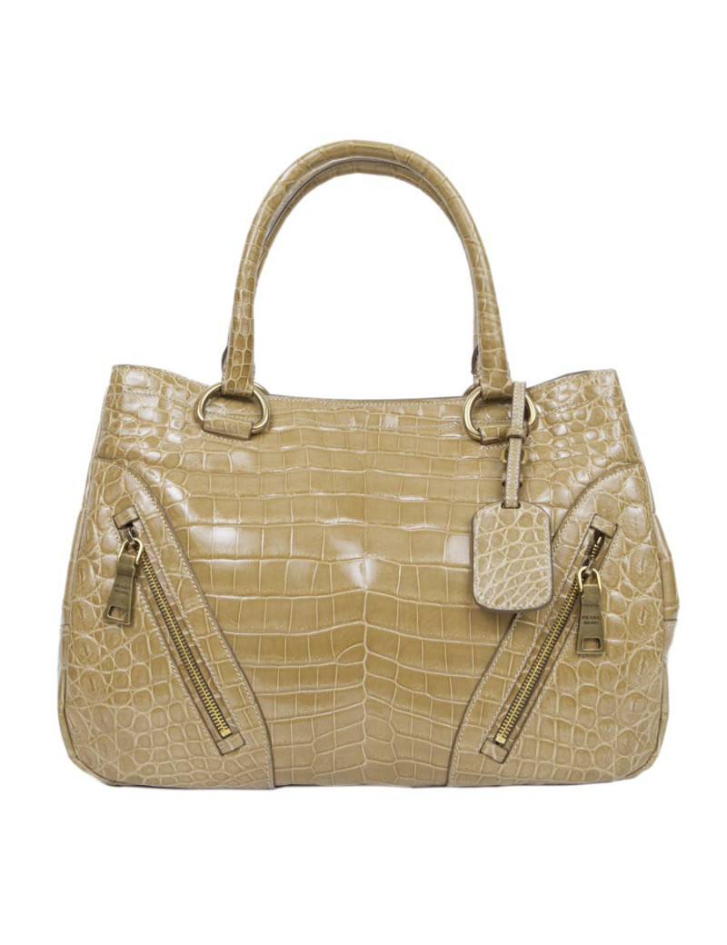 Sac cabas PRADA en crocodile gold