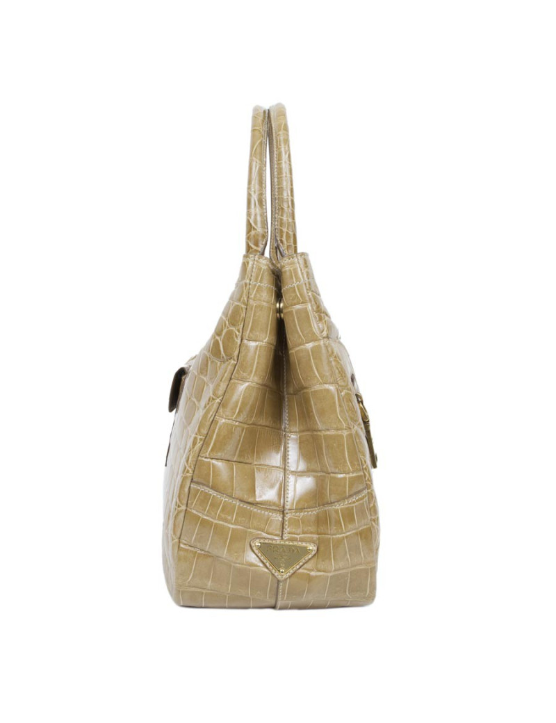 Sac cabas PRADA en crocodile gold