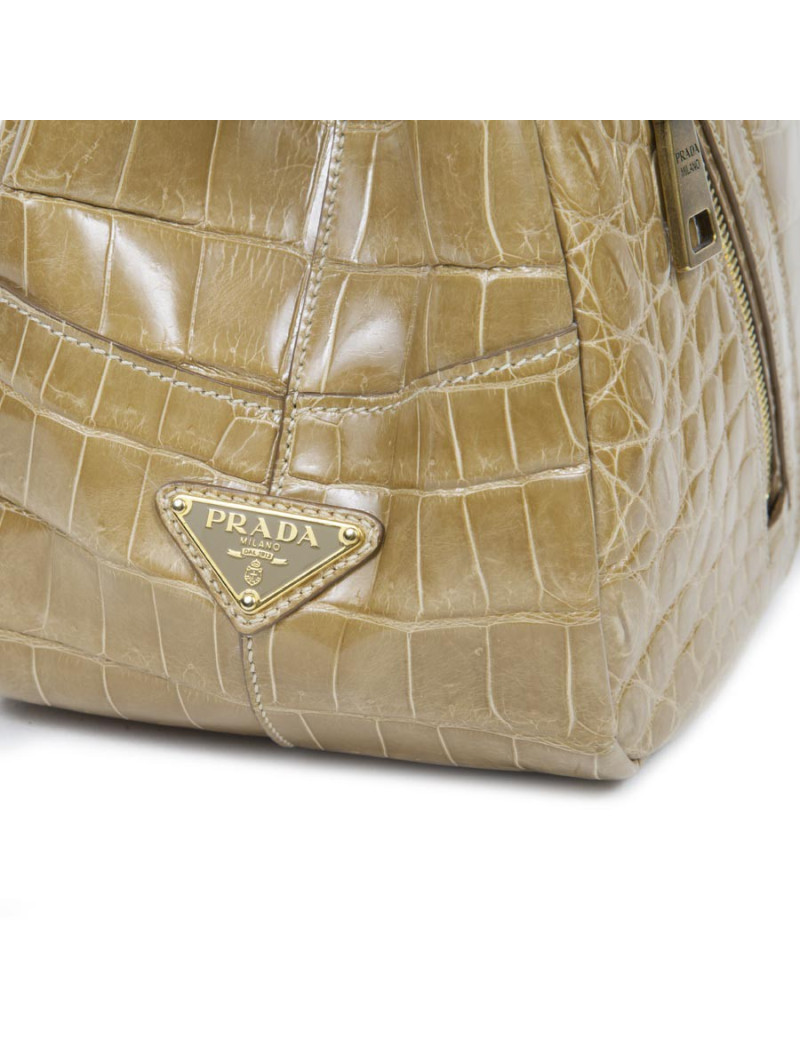 Sac cabas PRADA en crocodile gold