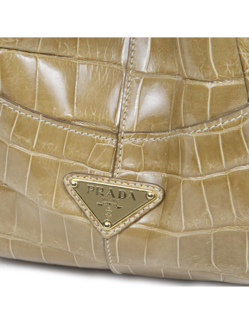 Sac cabas PRADA en crocodile gold